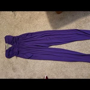 Purple Strapless 2B Bebe Jumpsuit